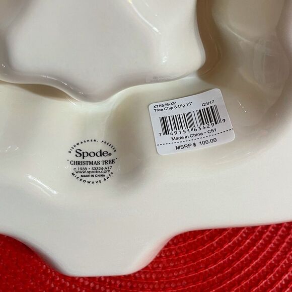 Spode Christmas Tree chip and dip bowl NWT - Picture 8 of 12